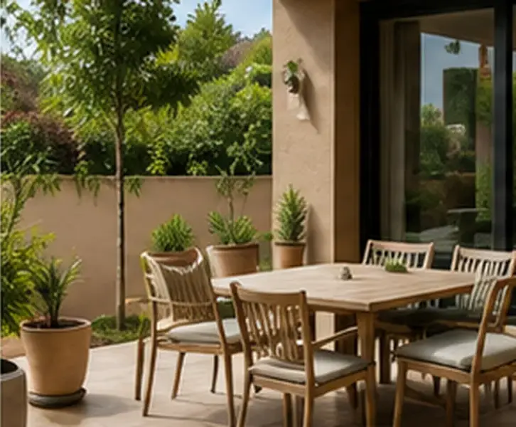 Terraza exterior protegida con revestimiento proyectado